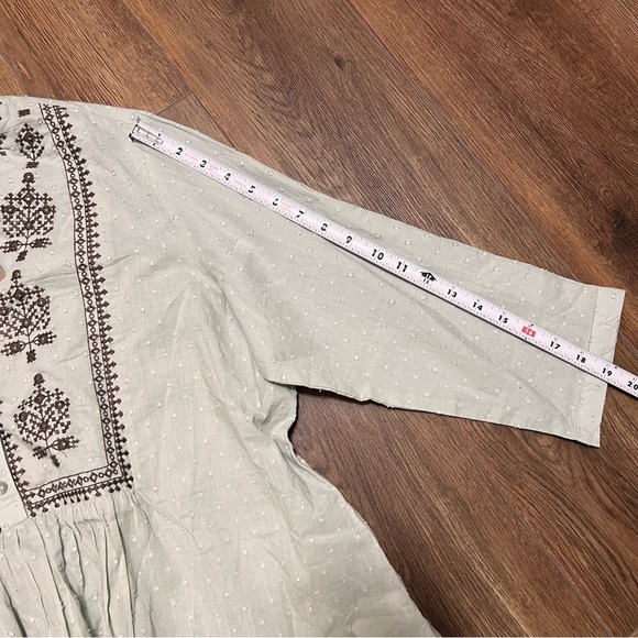 Boho Embroidered Flowy Tunic Top Size XXL Embellish 100% Cotton Blouse UTSA - Picture 13 of 14